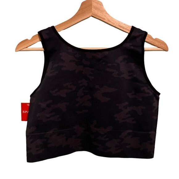 NWT Spanx  Look at Me Now Seamless Crop Top in Size 1X Black Camo - Picture 4 of 7